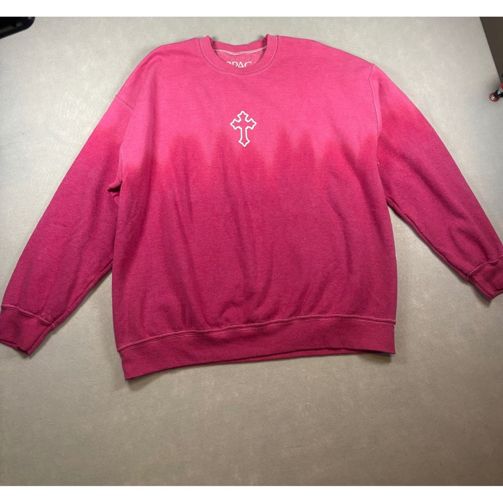 2Pac Only God Can Judge Me Pink Ombre Graphic Sweatshirt Large 31762143